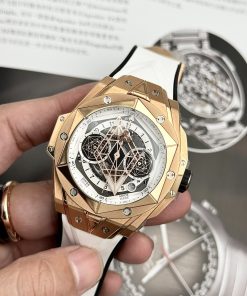 Hublot Big Bang Sang Bleu II King Gold White Replica BB Factory 45mm (2)
