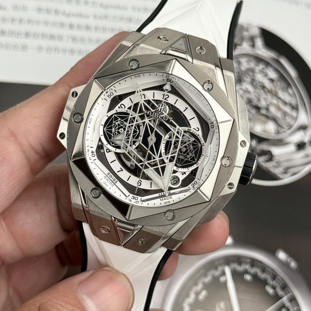 Hublot Big Bang Sang Bleu II Titanium White Best Replica BBF 45mm (10)