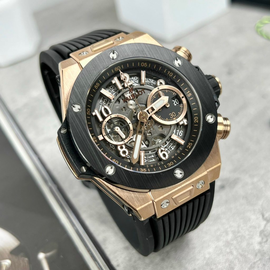 Hublot Big Bang Unico King Gold Black Ceramic Best Replica BBF 44mm (9)