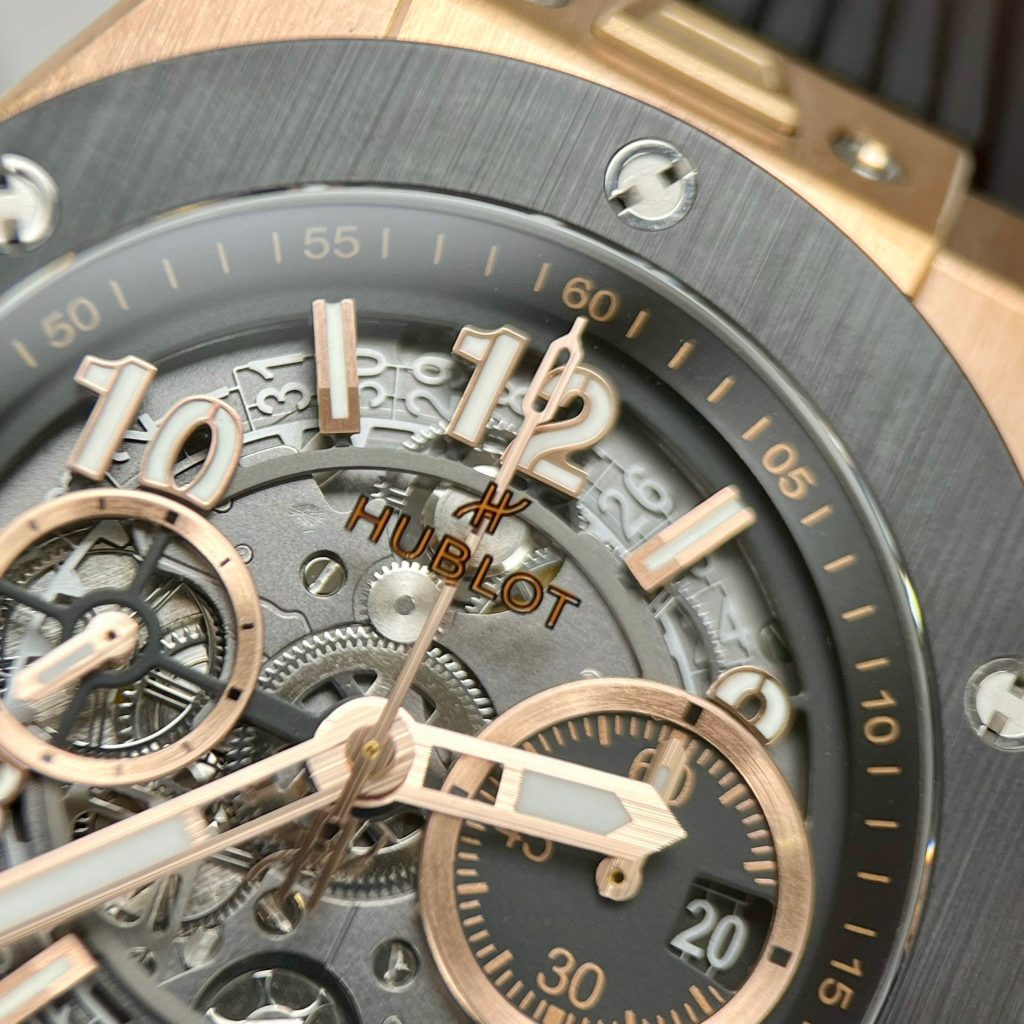 Hublot Big Bang Unico King Gold Black Ceramic Best Replica BBF 44mm (9)