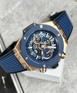 Hublot Big Bang Unico King Gold Blue Ceramic Best Replica BBF 44mm (9)