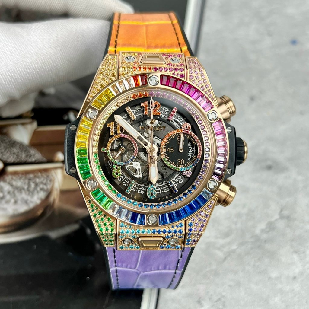 Hublot Big Bang Unico Rainbow King Gold Replica Watches BBF 42mm (2)