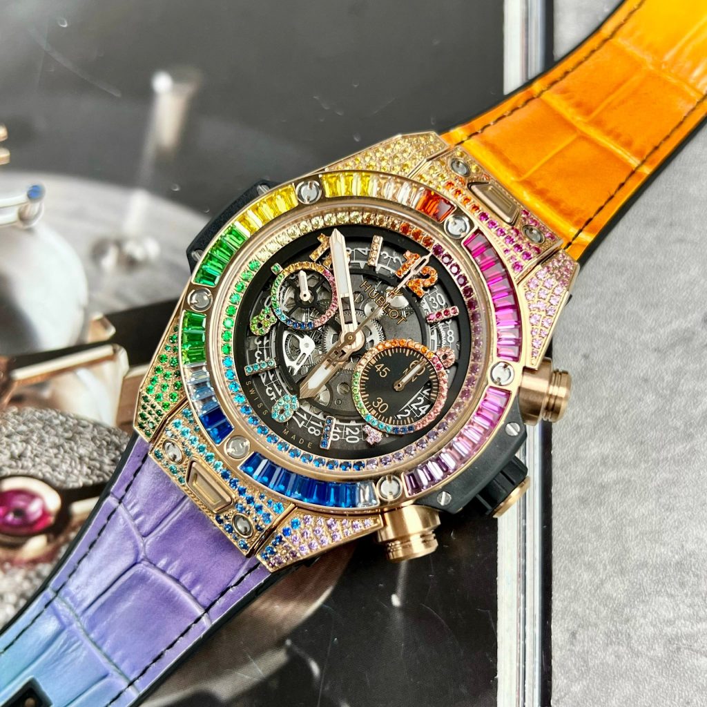 Hublot Big Bang Unico Rainbow King Gold Replica Watches BBF 42mm (2)