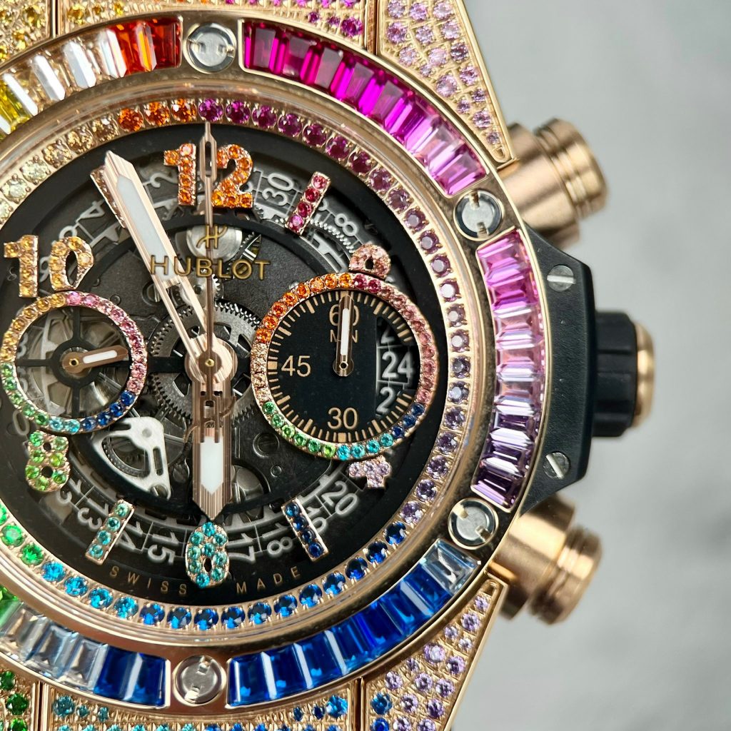 Hublot Big Bang Unico Rainbow King Gold Replica Watches BBF 42mm (2)