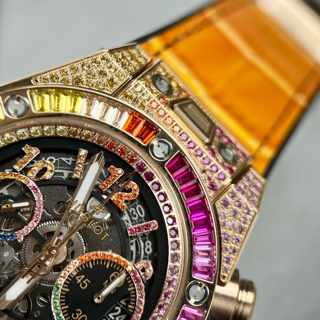 Hublot Big Bang Unico Rainbow King Gold Replica Watches BBF 42mm (2)