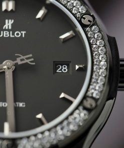 Hublot Classic Fusion Black Ceramic Bezel Stones Custom Movement JJZ 42mm (20)