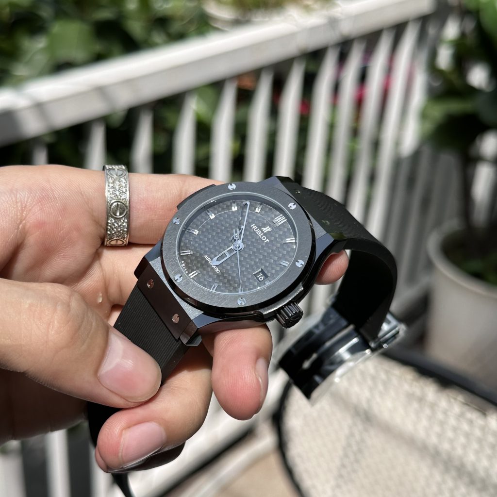 Hublot Classic Fusion Ceramic Replica Watches Carbon Black Dial JJZ 42mm (1)