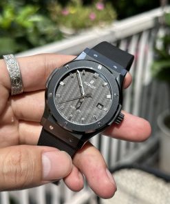 Hublot Classic Fusion Ceramic Replica Watches Carbon Black Dial JJZ 42mm (1)