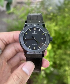 Hublot Classic Fusion Ceramic Replica Watches Leather Black JJZ 42mm (1)