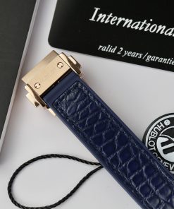 Hublot Classic Fusion King Gold Blue Customs Full Moissanite Diamonds HBF 33mm (9)