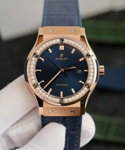 Hublot Classic Fusion King Gold Blue Diamonds Bezel Replica Watch 42mm (3)