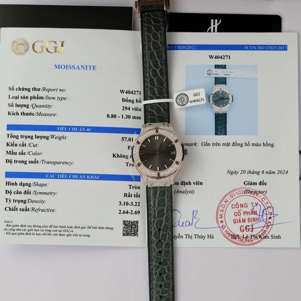 Hublot Classic Fusion King Gold Gray Customs Full Moissanite Diamonds HBF 33mm (7)