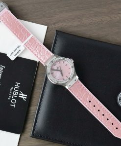 Hublot Classic Fusion Replica 11 Watch Dial Mother Of Pearl Pink + Moissanite Diamonds Hong Kong 33mm (2)
