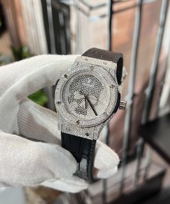 Hublot Classic Fusion Replica Watches Custom Mossanite Diamonds Skull 42mm (2)