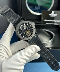 Hublot Classic Fusion Skeleton Tourbillon Ceramic Best Replica Watch Black Dial 45mm (2)