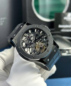 Hublot Classic Fusion Skeleton Tourbillon Ceramic Best Replica Watch Black Dial 45mm (2)