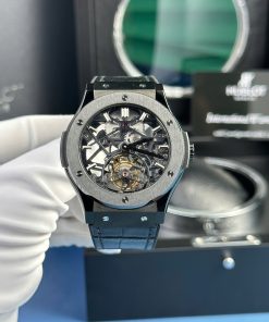 Hublot Classic Fusion Skeleton Tourbillon Ceramic Best Replica Watch Black Dial 45mm (2)