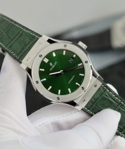 Hublot Classic Fusion Titanium Green Dial Best Replica Watch JJF Factory 2024 (8)