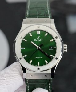 Hublot Classic Fusion Titanium Green Dial Best Replica Watch JJF Factory 2024 (8)