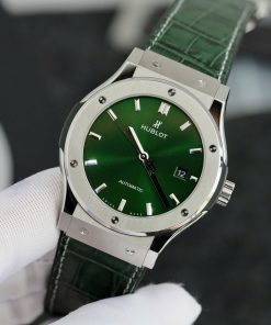 Hublot Classic Fusion Titanium Green Dial Best Replica Watch JJF Factory 2024 (8)