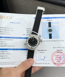 Hublot Classic Fusion Womens Custom Full Moissanite Diamonds Black Dial Replica Watches 33mm (2)