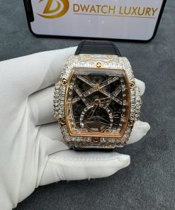Hublot MP-06 Tourbillon Real Gold 18K Full Diamonds Baguette 45x51mm (2)
