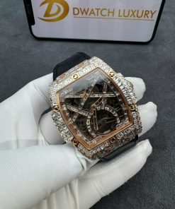Hublot MP-06 Tourbillon Real Gold 18K Full Diamonds Baguette 45x51mm (2)