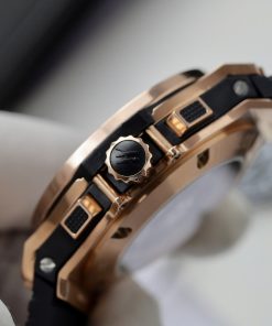 Hublot Replica Watch Big Bang Chronograph King Gold Black Dial Custom Moissanite Diamonds 44mm (2)