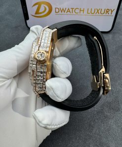 Hublot Sang Bleu Real Gold 18K Full Diamonds Baguette 45mm (1)