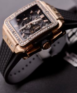 Hublot Square Bang King Gold Custom Bezel Diamonds Moissanite BBF Factory (11)