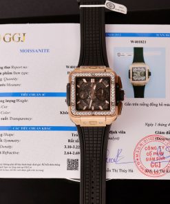 Hublot Square Bang King Gold Custom Bezel Diamonds Moissanite BBF Factory (11)