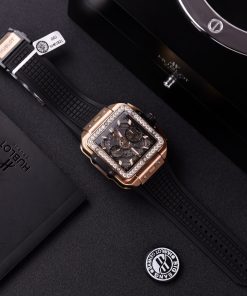 Hublot Square Bang King Gold Custom Bezel Diamonds Moissanite BBF Factory (11)