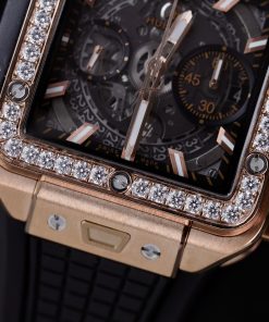 Hublot Square Bang King Gold Custom Bezel Diamonds Moissanite BBF Factory (11)