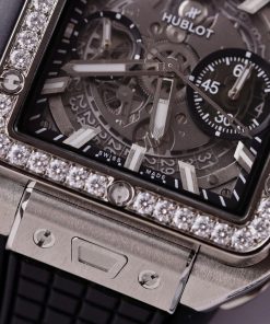 Hublot Square Bang Titanium Custom Bezel Diamonds Moissanite BBF Factory (3)