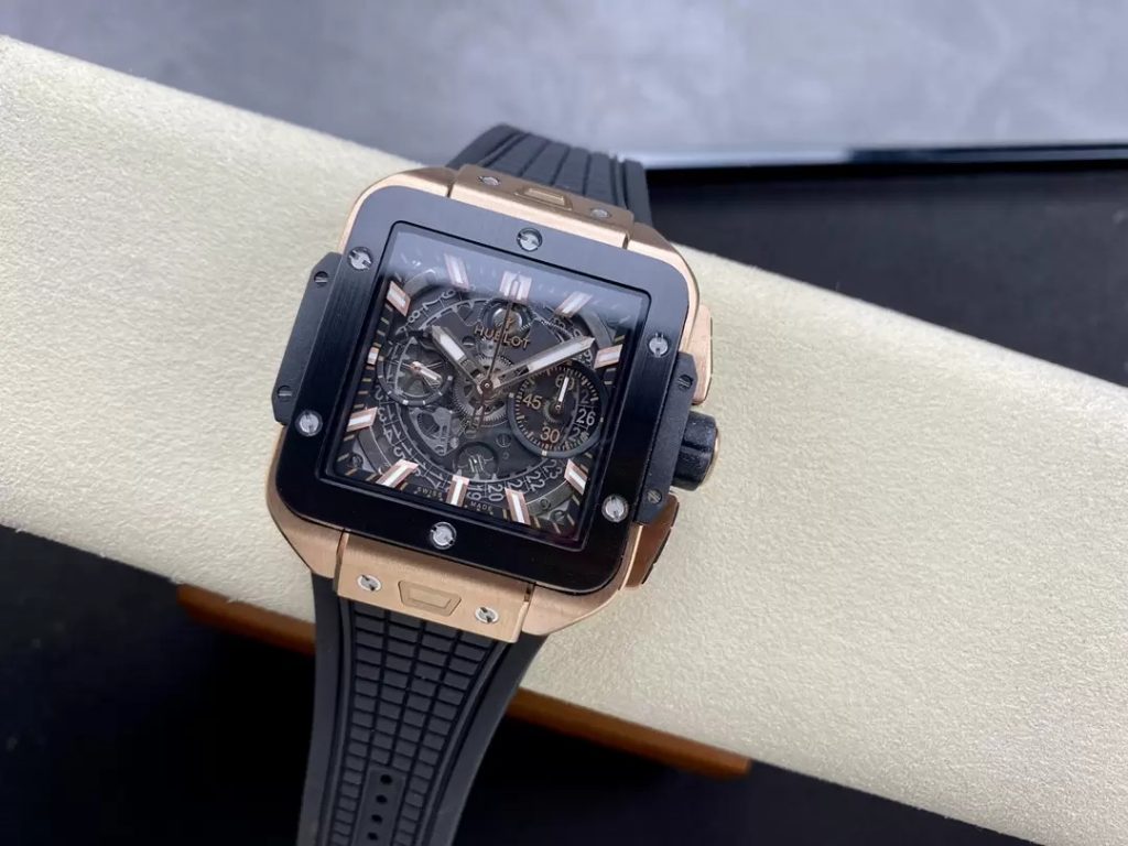 Hublot Square Bang Unico Ceramic King Gold Replica Watches BBF 42mm (1)