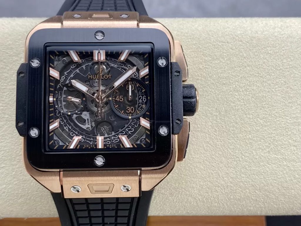 Hublot Square Bang Unico Ceramic King Gold Replica Watches BBF 42mm (1)