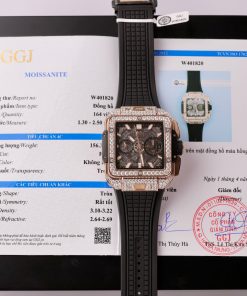 Hublot Square Bang Unico King Gold Custom Full Moissanite Diamonds 42mm (2)