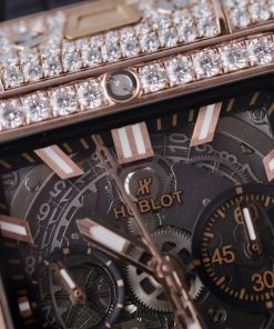 Hublot Square Bang Unico King Gold Custom Full Moissanite Diamonds 42mm (2)
