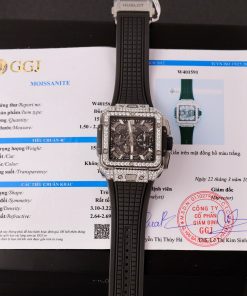 Hublot Square Bang Unico Titanium Custom Full Moissanite Diamonds Replica Watches 42mm (1)