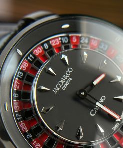 Jacob & Co Casino Roulette Replica Watch Black Leather Strap 44mm (2)