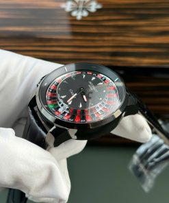 Jacob & Co Casino Roulette Replica Watch Black Leather Strap 44mm (2)