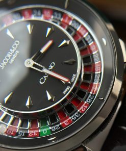 Jacob & Co Casino Roulette Replica Watch Black Leather Strap 44mm (2)