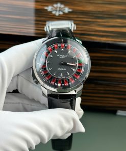 Jacob & Co Replica Watch Casino Roulette Black Leather Strap 44mm (2)