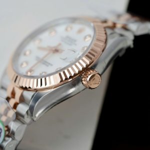 Rolex DateJust Demi Rose Gold Replica 11 Mother-of-Pearl Dial THB Factory 31mm (1)