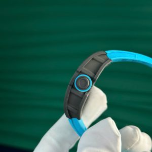 Richard Mille RM055 Carbon NTPT Replica 1 1 Blue Rubber Strap ZF Factory 49.9×42 (1)