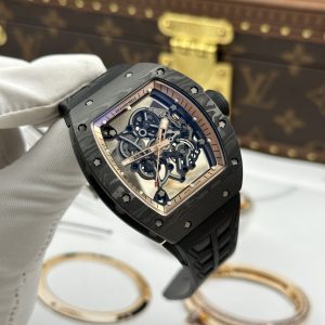 Richard Mille RM055 Carbon NTPT Replica Watches Rose Gold Dial ZF Factory 49.9×42 (1)
