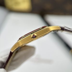 Cartier Santos Dumont Yellow Gold Rep 1 1 Leather Strap AF Factory 43.5mm x 31 (1)