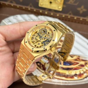 Audemars Piguet Royal Oak Jumbo Extra-thin Openworked 16204 Yellow Gold Replica Watches APS Factory 41mm (1)