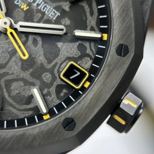 Audemars Piguet Royal Oak 15500 DiW Carbon NTPT Super Clone Watches Second Hand Yellow 41mm (1)