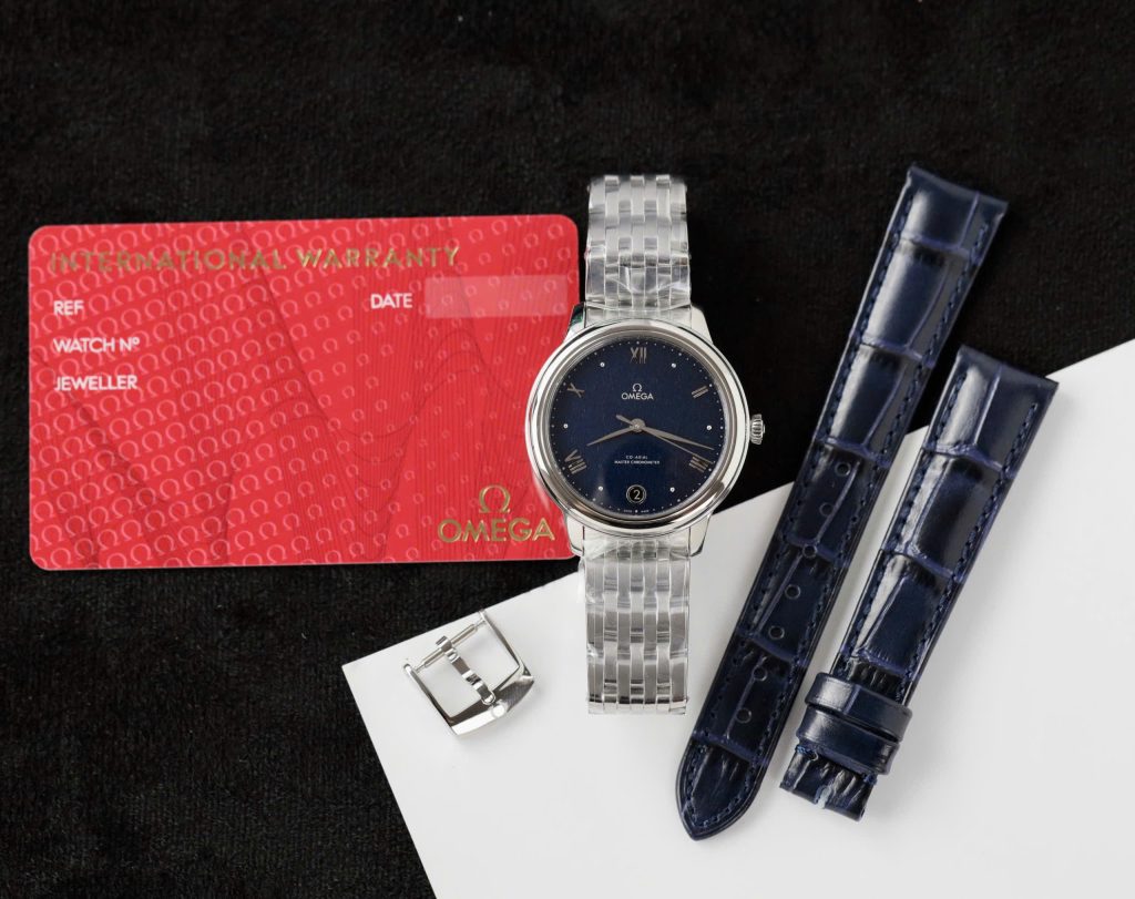 Omega Co-Xial Chronometer Best Replica Women Blue Dial 34mm